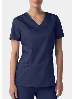 Landau ProFlex Navy Blue Scrub Top Size Small